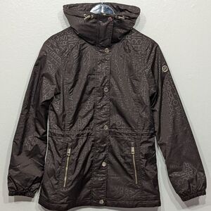 Michael Kors Dark Brown Hooded Raincoat